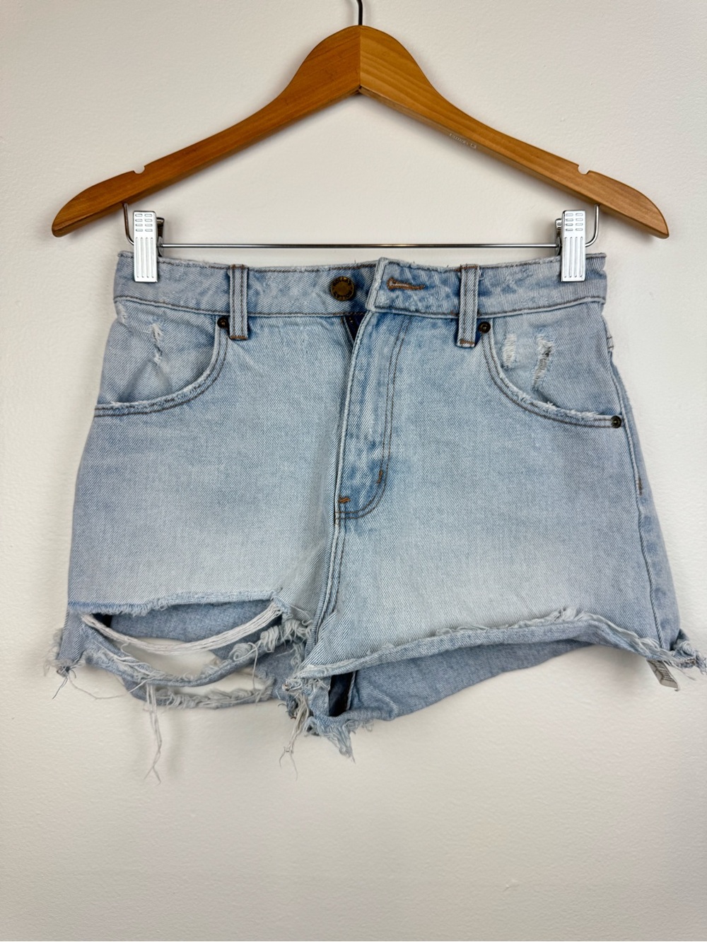 Rolla’s Women G’Day Duster High Waist Slim Distressed Denim Short size 26